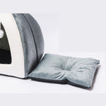 Plush pet sleeping bed with rabbit ears